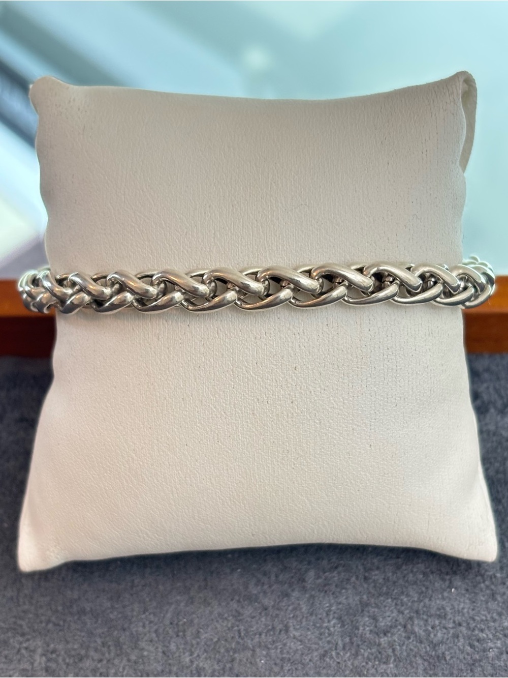 David Yurman 925 & 14k Gold 6mm Wheat Chain Bracelet 6.5-7" - Picture 7 of 9
